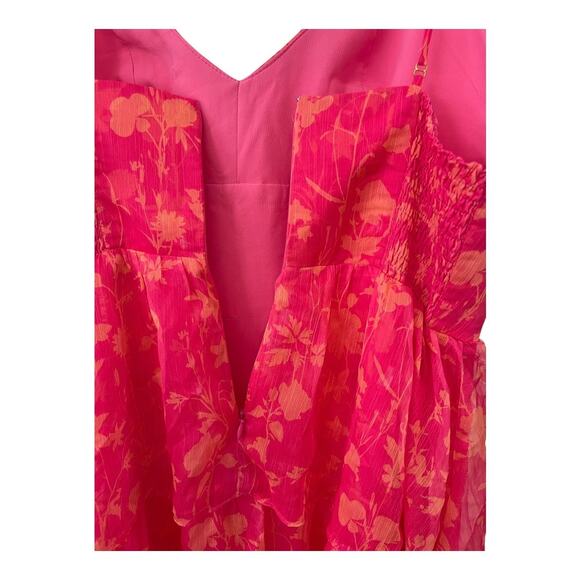 Amanda Uprichard Thaddea Dress Tiered Floral Summer Party Formal Maxi Sz L - Picture 16 of 16